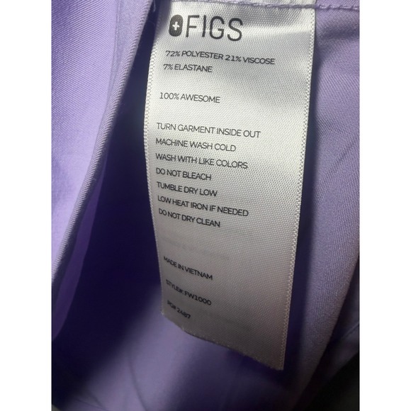 FIGS Casma Scrub Top Purple V-Neck Technical Collection FW1000 Womens Small - Picture 5 of 8